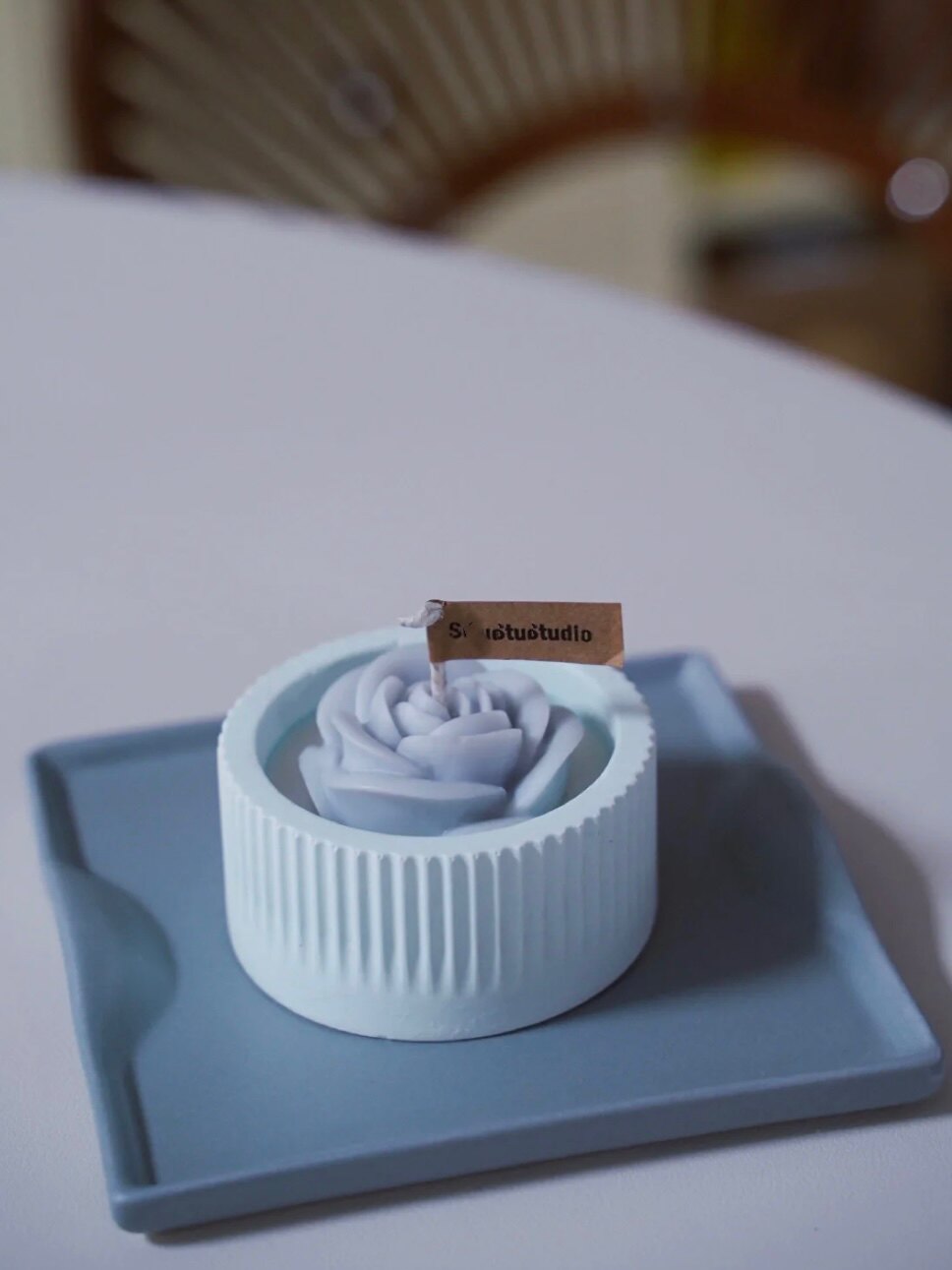 车旺达 DIY高级感香薰石膏蜡烛大玫瑰扩香石手工皂玫瑰硅胶模具图片