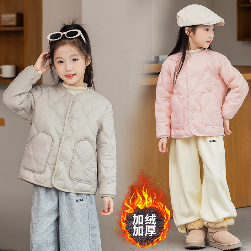 儿童加绒秋冬季内胆棉服洋气保暖
