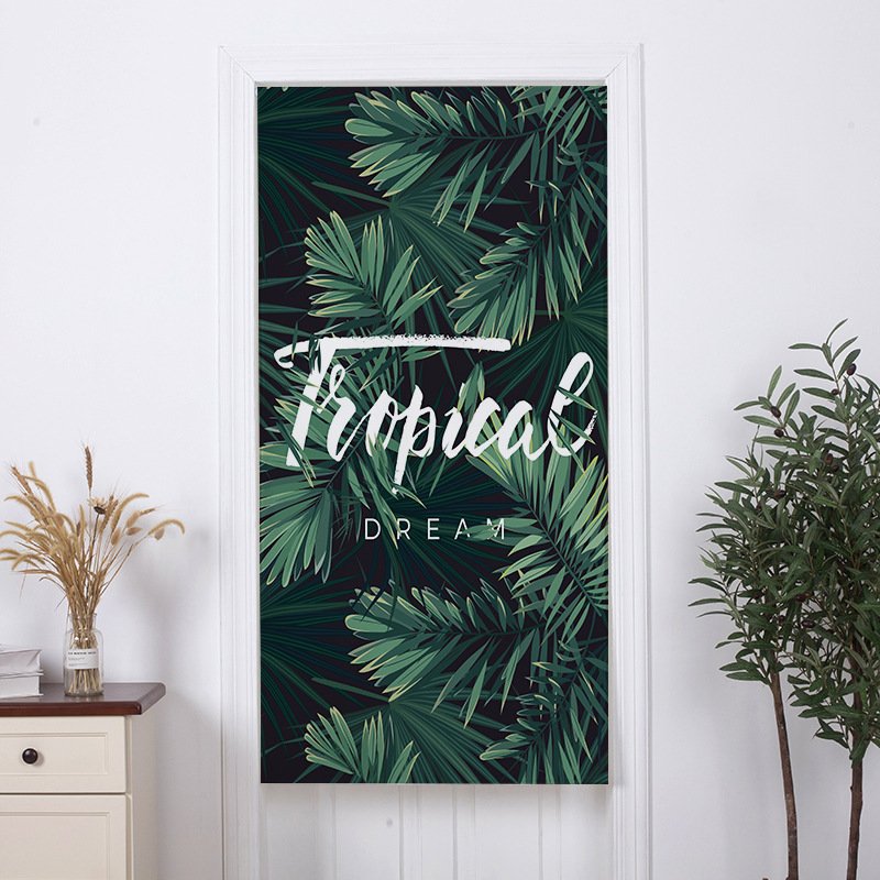 门帘布艺隔断帘卧室家用厨房厕所卫生间遮挡布帘子定制清新风DD34