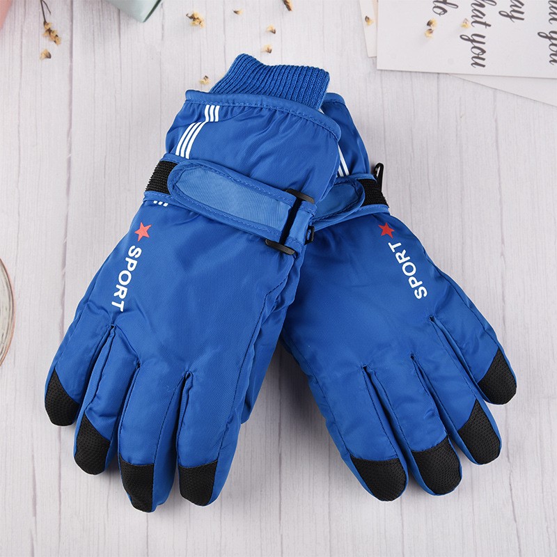 冬季滑雪手套女士儿童保暖骑行防水中大童防水防滑加绒加厚分AA78