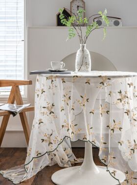 桌布黄色花朵绣花蛋糕摄影背景绣花道具布台布DD01