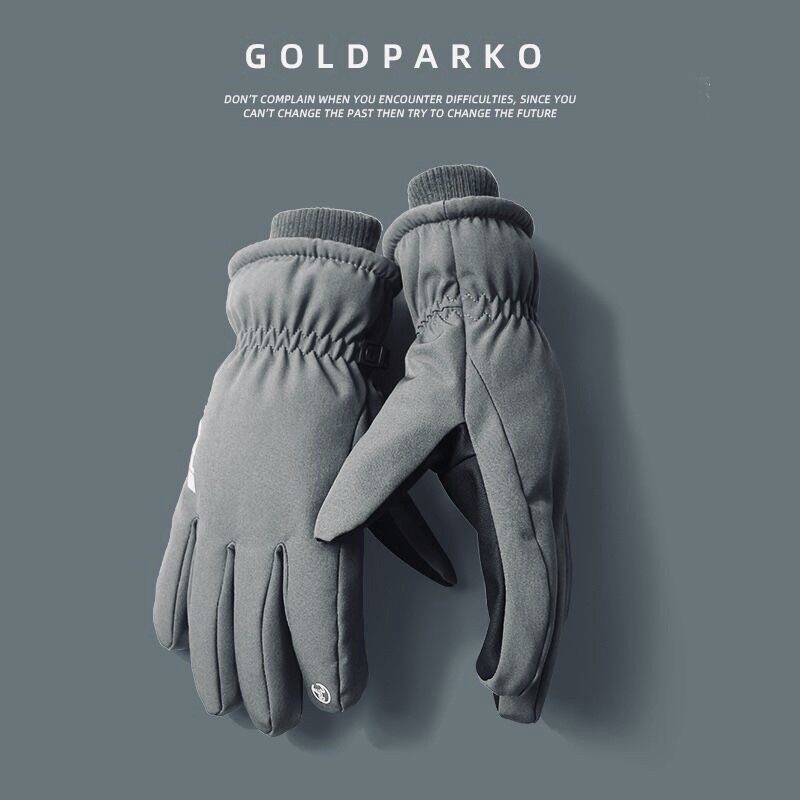 男女冬滑雪手套棉成人防水加厚登山骑行保暖手套户外五指AA46