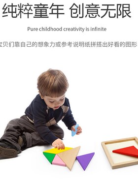 七巧板早教儿童玩具益智力磁力拼图幼儿园教具小学生教学套装SH59
