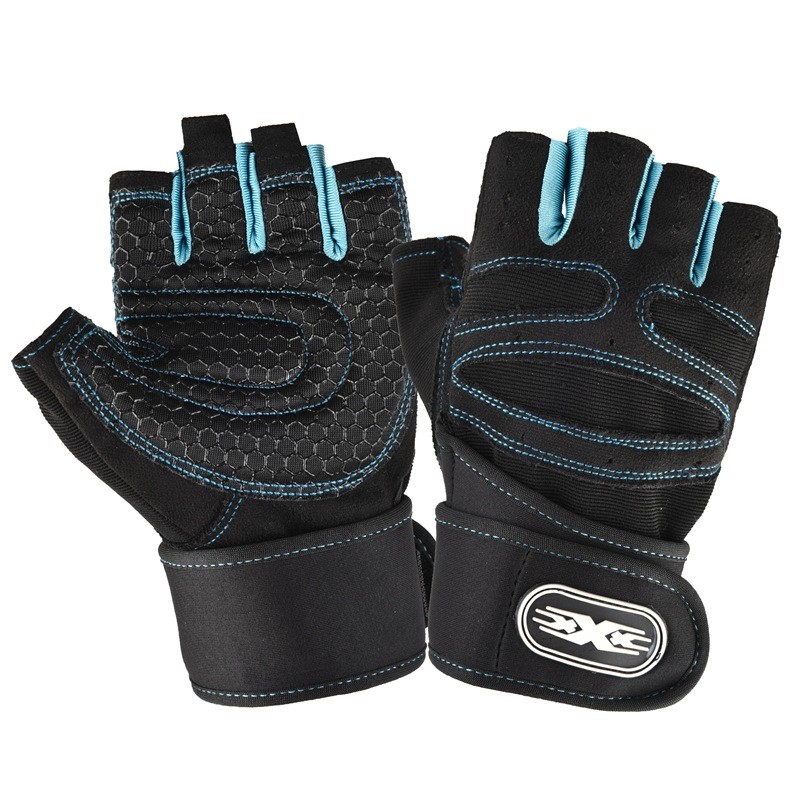 男士运动健身器材户外骑行防滑护腕透气手套腕带哑铃举重半指CC57