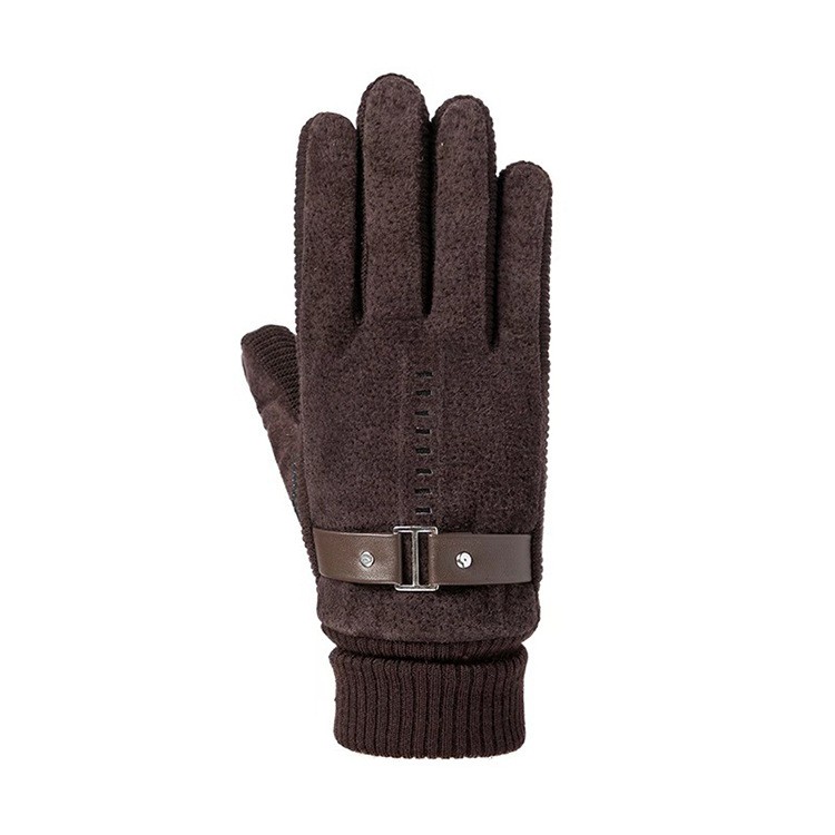 猪皮男秋冬骑车摩托车开车户外登山加绒加厚防风保暖羽绒防滑AA63