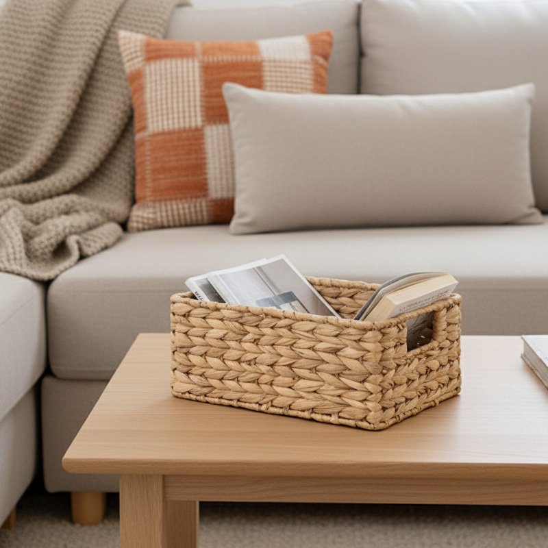 水葫芦桌面收纳筐编织篮子创意新款杂物收纳篮家居草编筐DD77