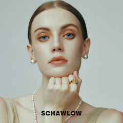 SCHAWLOW肖洛 珍珠耳环女新款红耳饰原创小众设计感耳钉