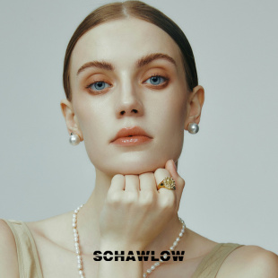 SCHAWLOW肖洛 珍珠耳环女新款红耳饰原创小众设计感耳钉