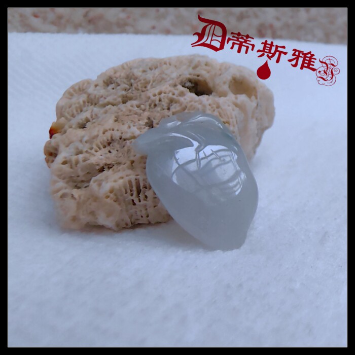 洪福奇宝~蒂斯雅天然翡翠A货吊坠小灰色两色福桃坠子手链项链脚链