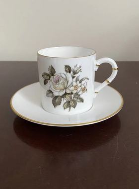 Royal Worcester 皇家伍斯特 60年代中古描金花卉茶杯 浓缩咖啡杯