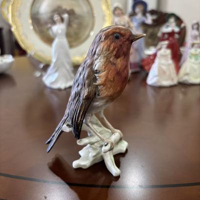 Goebel 高宝 德国中古瓷鸟 Vintage 稀有收藏知更鸟 玄关装饰摆件