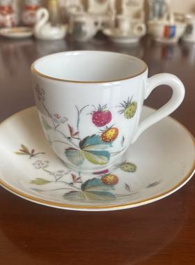Royal Worcester 皇家伍斯特 英国中古收藏咖啡杯 描金花卉茶杯