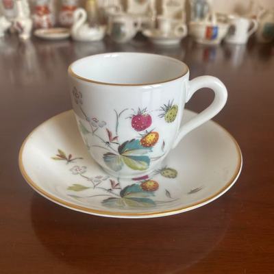 Royal Worcester 皇家伍斯特 英国中古收藏咖啡杯 描金花卉茶杯