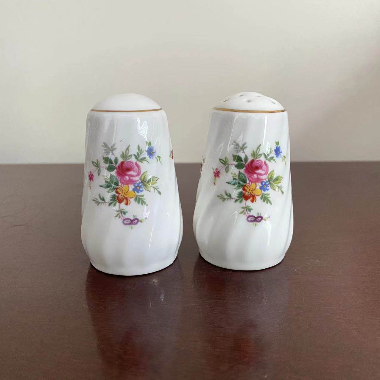 Minton 明顿 Marlow 系列描金骨瓷调味瓶 轻奢盐罐胡椒调料瓷罐