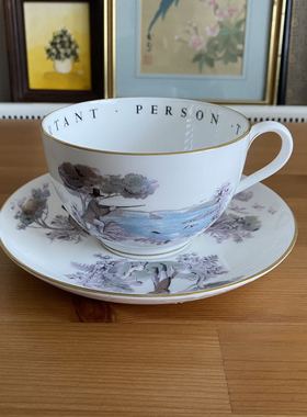 Royal Worcester 皇家伍斯特 重要人物描金装饰大咖啡杯 下午茶杯