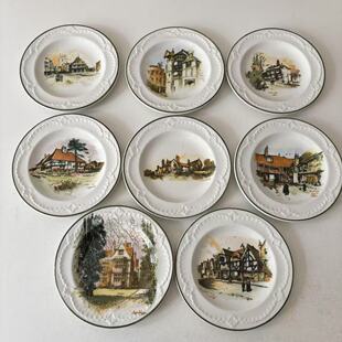 Ridgway 李奇微 英国中古收藏盘 风景装饰摆件小碟 Vintage迷你盘