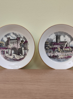 皇家伍斯特 Royal Worcester 风景收藏装饰盘 英国骨瓷玄关摆件碟