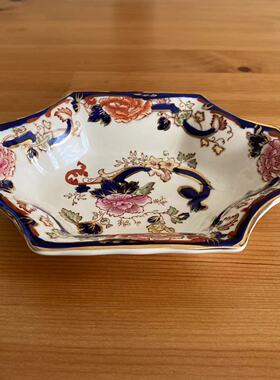 Mason's 英国马森 四边中古手绘盘 手工装饰赏盘 复古稀有首饰碟