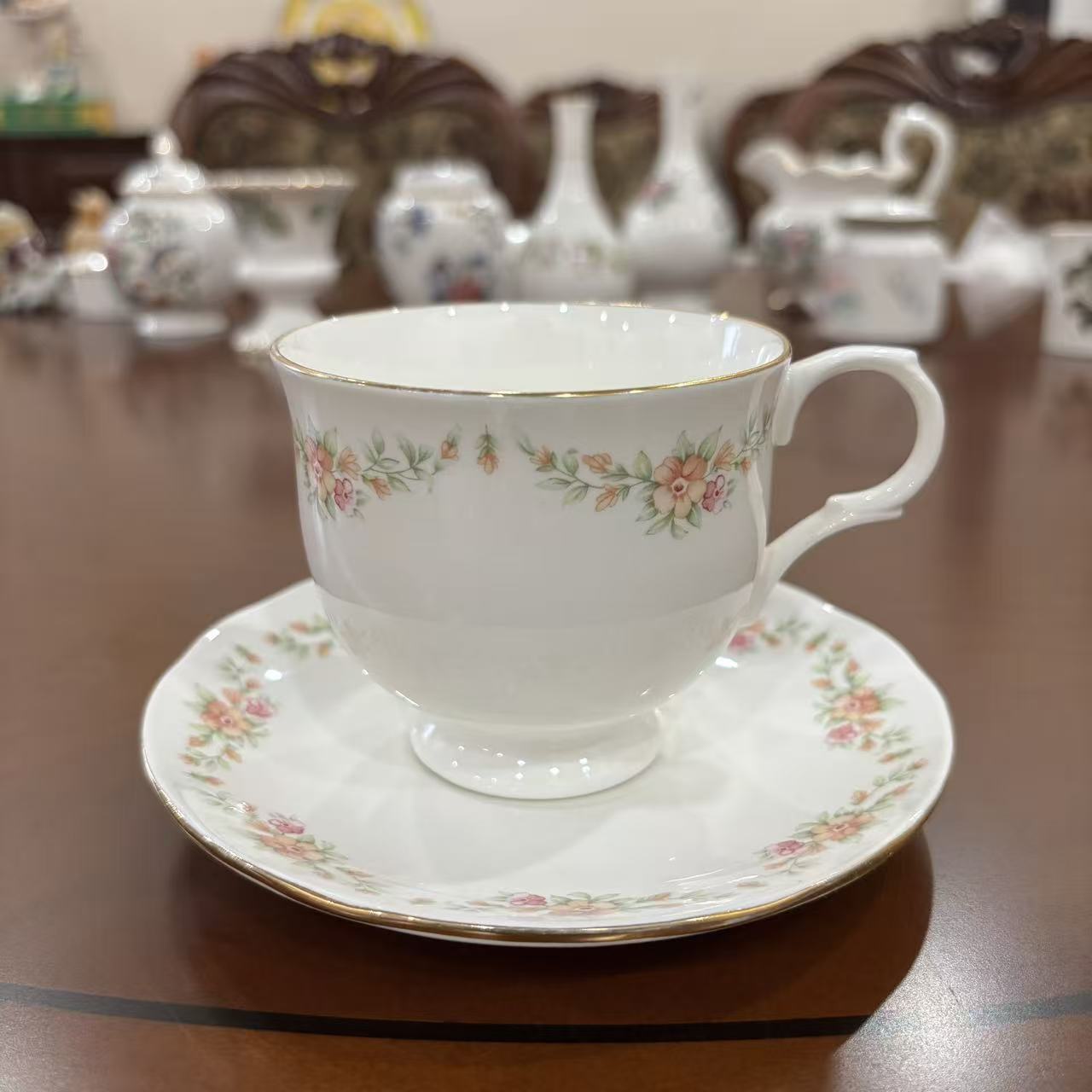 Sadler 萨德勒英国中古收藏花卉咖啡杯 Garland 花环系列下午茶杯