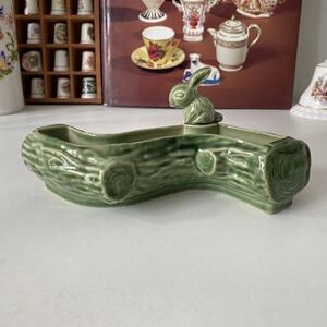 Wade 韦德 英国中古瓷兔子花盆 动物老瓷器收藏 稀有桌面装饰摆件