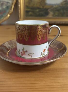 Hammersley 哈姆斯利 30年代蕾丝金边手绘花卉装饰浓缩咖啡杯茶杯