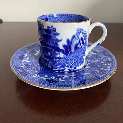EJD Bodley 19世纪英国百年青花老柳树意式浓缩咖啡杯 古董茶杯