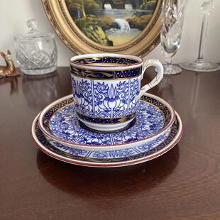 Royal 皇家伍斯特 1905年古董青花描金咖啡杯孤品茶杯 Worcester