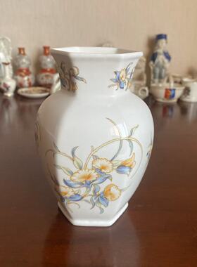 AYNSLEY 安兹丽 Just Orchids 兰花小花瓶 英国骨瓷摆件 中古瓷瓶