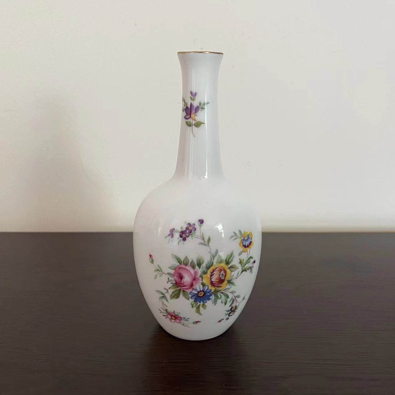 Minton 明顿  英国骨瓷装饰花瓶 marlow 描金瓷器干花瓷瓶 收藏