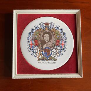 Genuine staffordshire 英国女王1977年25周年银禧纪念收藏瓷板画