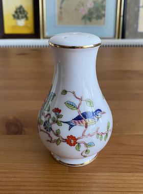 AYNSLEY 安兹丽 PEMBROKE 花鸟装饰摆件调料瓶 英国骨瓷胡椒罐