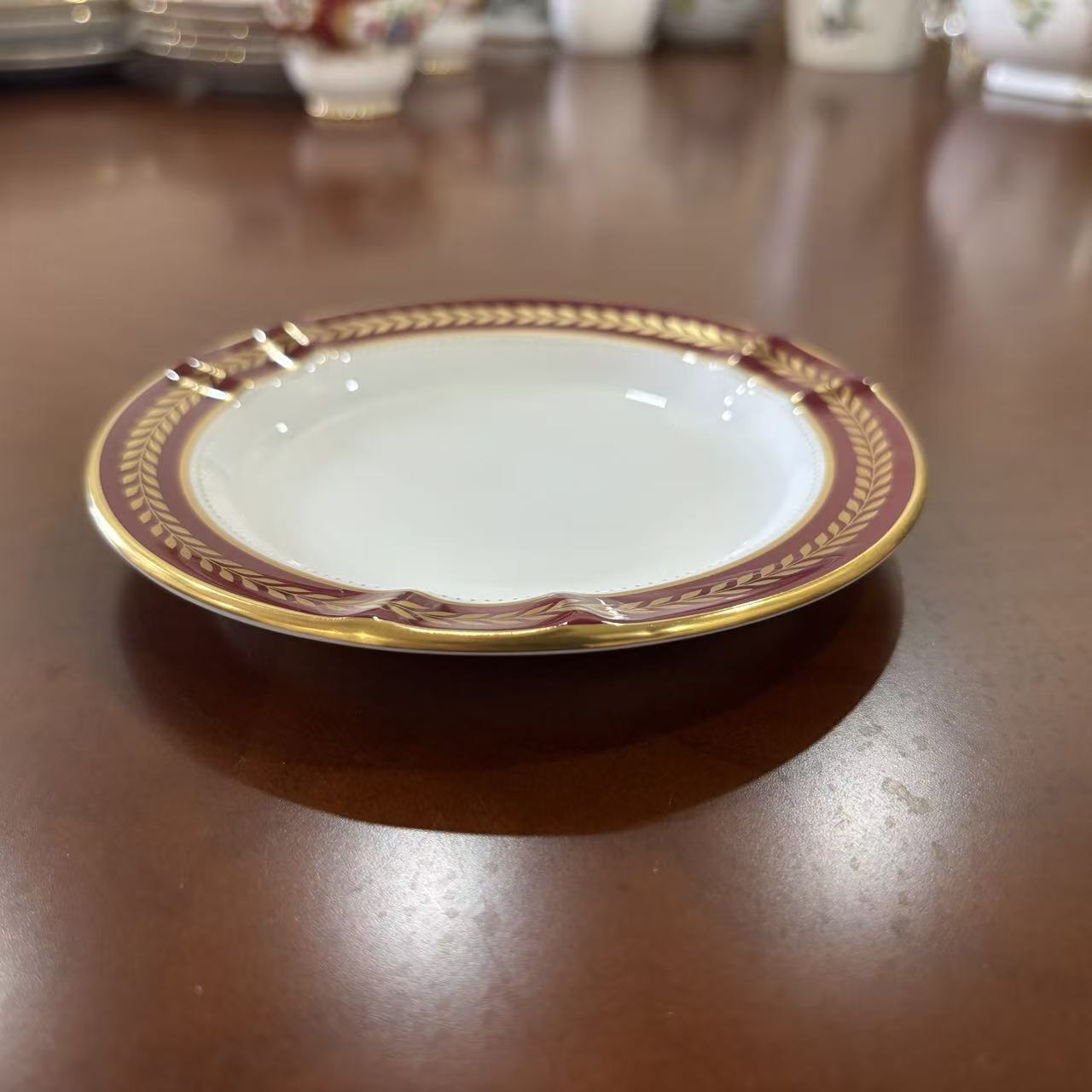 COALPORT 科尔波特 英国 RED WHEAT 红麦穗描金装饰烟缸 雪茄瓷皿