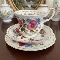 Royal Albert 皇家阿尔伯特 70年代 Poppy花卉咖啡杯 英国8月茶杯