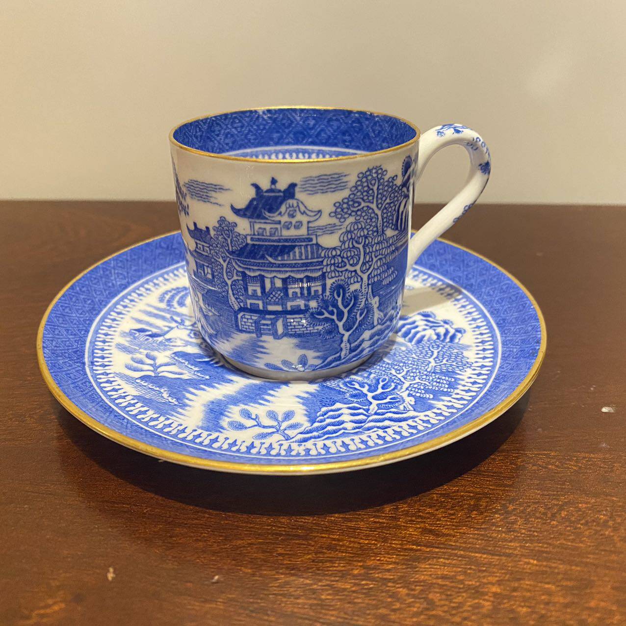 Copelands 英国 Spode 青花老柳树古董咖啡杯 百年孤品收藏茶杯
