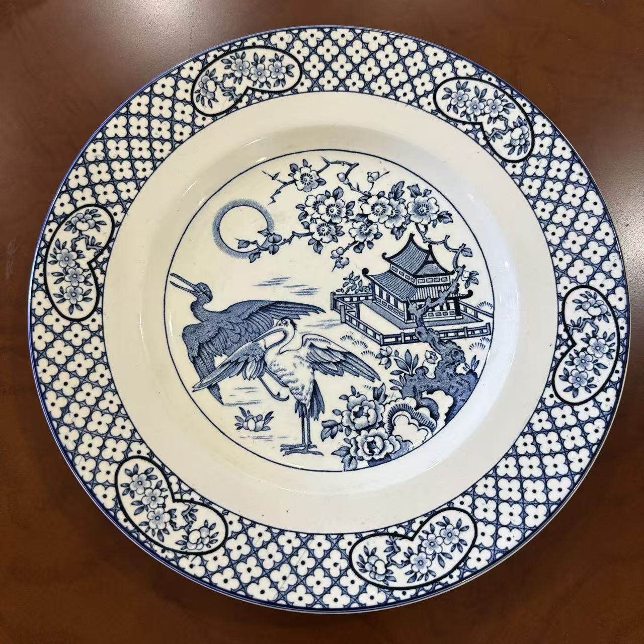 Wood & Sons 英国20年代古董收藏 Orient 东方风格青花收藏碟赏盘