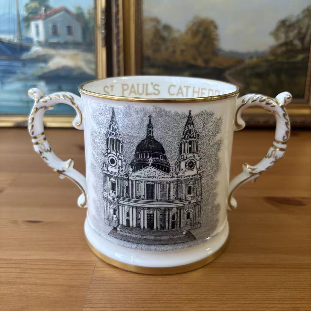 Hammersley 哈姆斯利 伦敦圣保罗大教堂纪念双耳马克杯 收藏茶杯