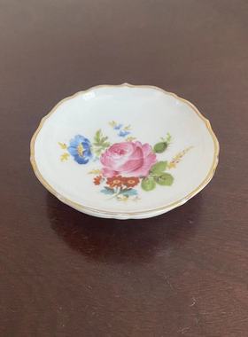 Kaiser 凯撒 德国描金花边花卉收藏小碟 Residenx 迷你装饰瓷碟