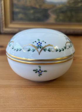 Augarten Wien 奥格腾维也纳 奥地利中古手绘装饰首饰盒 瓷罐摆件