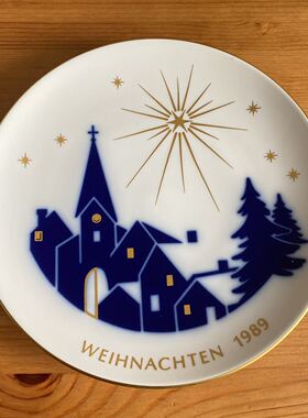 KPM 皇家柏林瓷器 Berlin 1989年圣诞节收藏盘摆盘 限量装饰瓷碟