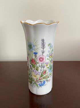 AYNSLEY 安兹丽 都铎野花 Wild Tudor 轻奢装饰花瓶 描金瓷瓶
