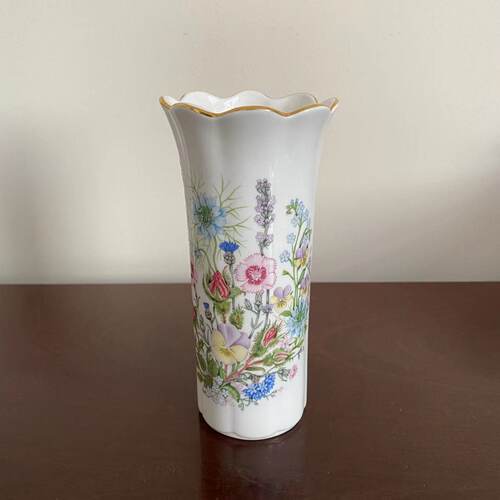 AYNSLEY 安兹丽 都铎野花 Wild Tudor 轻奢装饰花瓶 描金瓷瓶