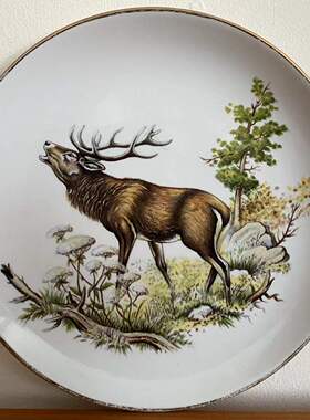Royal Tudor Ware 皇家都铎陶器 英国老瓷碟 Ironstone 鹿收藏盘