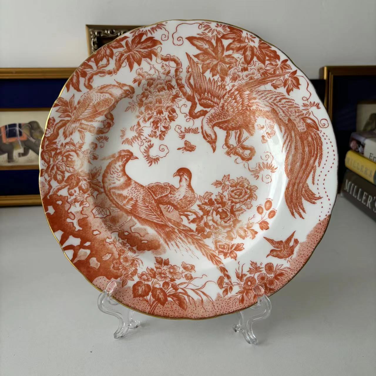 Royal Crown Derby 皇家皇冠德贝 1970年红孔雀极乐鸟收藏碟赏盘