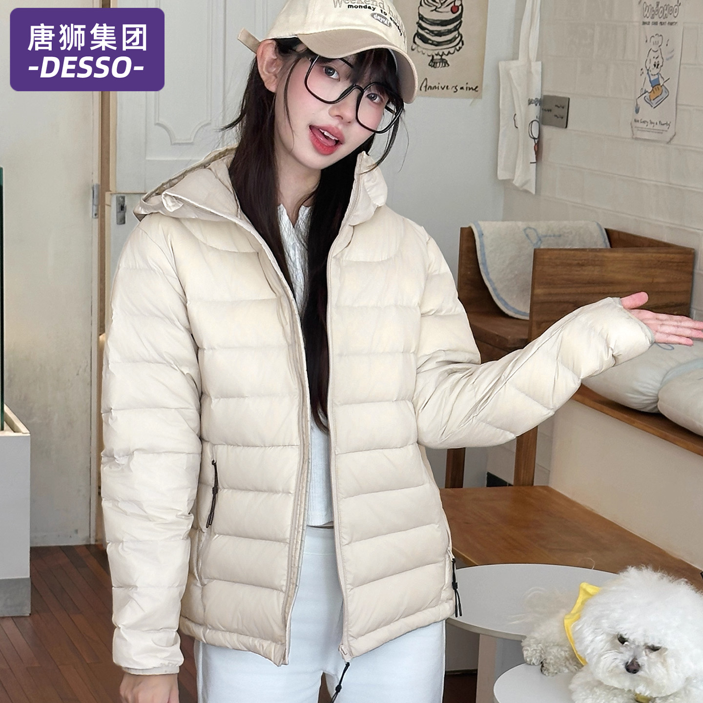 唐狮集团轻薄排骨羽绒服女款2025新款秋冬鸭绒加厚内胆巨好看外套