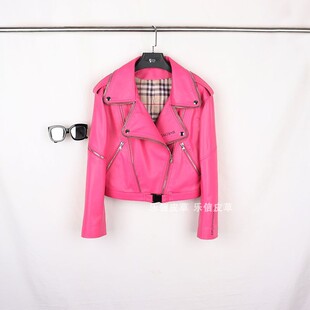 欧洲站2022秋冬皮衣外套女短款真皮绵羊皮矮个子机车夹克韩版宽松