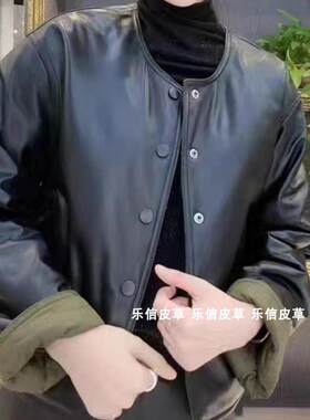 其他宽松通勤短款真皮绵羊皮皮衣
