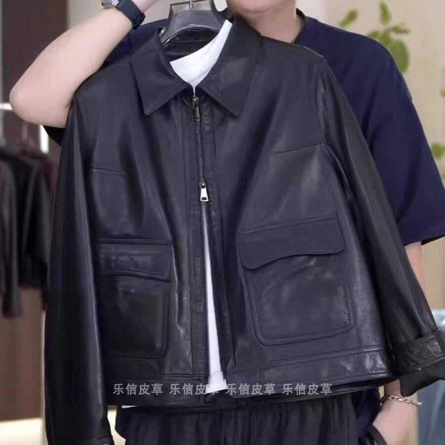 真皮新款皮衣女绵羊皮时尚百搭显瘦气质翻领外套休闲夹克长袖上衣