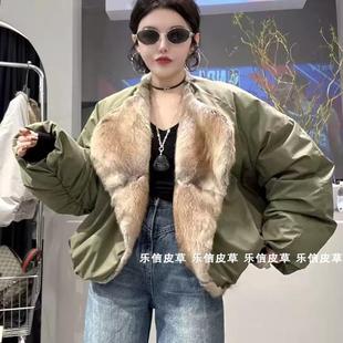 陈太太同款2025冬季新款休闲撞色水貂毛领女款鹅绒羽绒服外套时尚