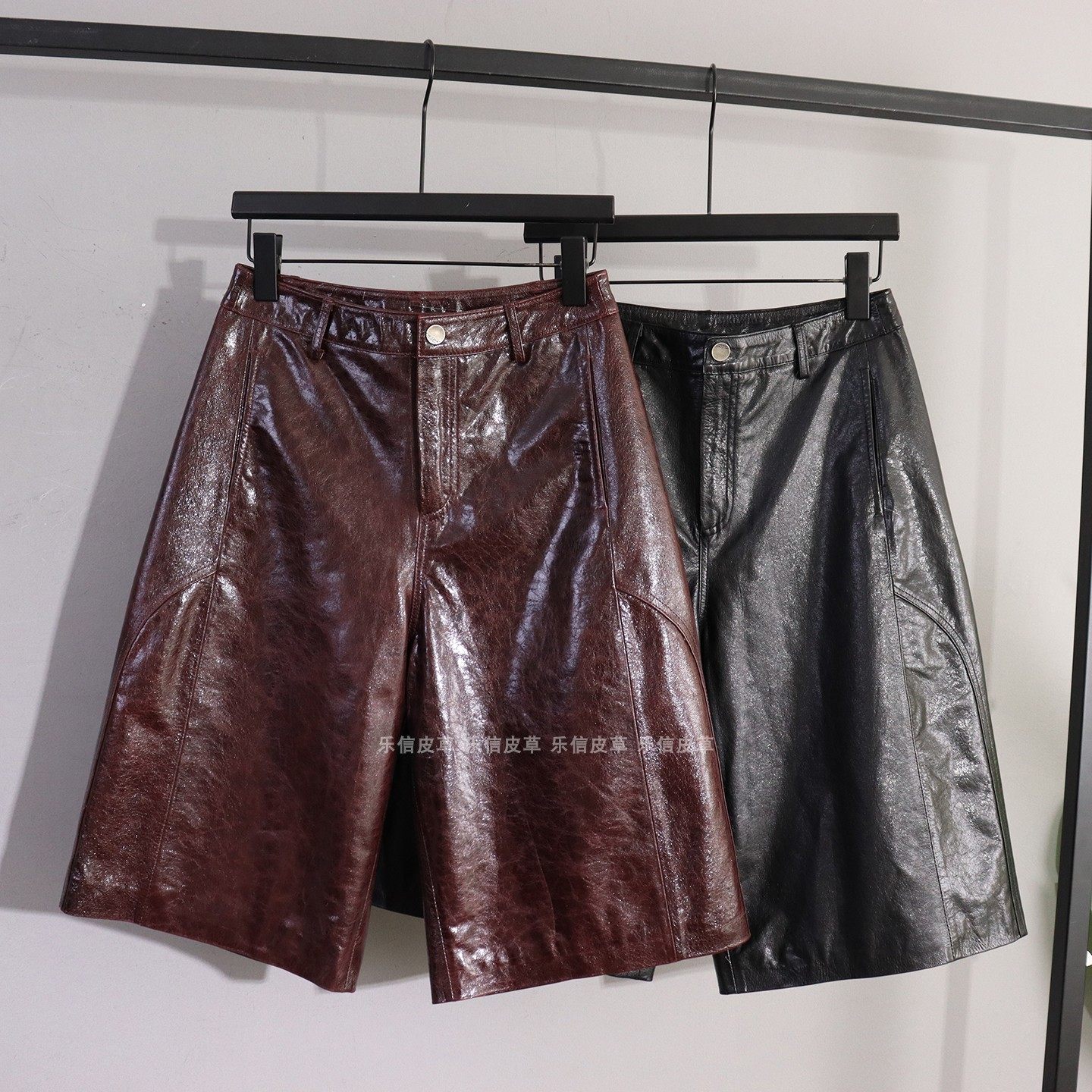 真皮新款短裤女绵羊皮时尚百搭气质休闲显瘦宽松直筒阔腿裤皮裤,女装/女士精品,皮衣,淘宝优惠券,粉丝福利购,淘宝优惠卷