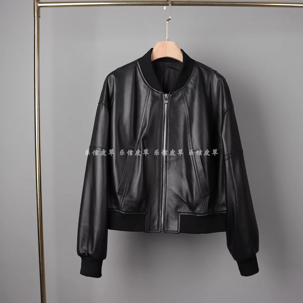 宽松机车常规款真皮皮衣绵羊皮